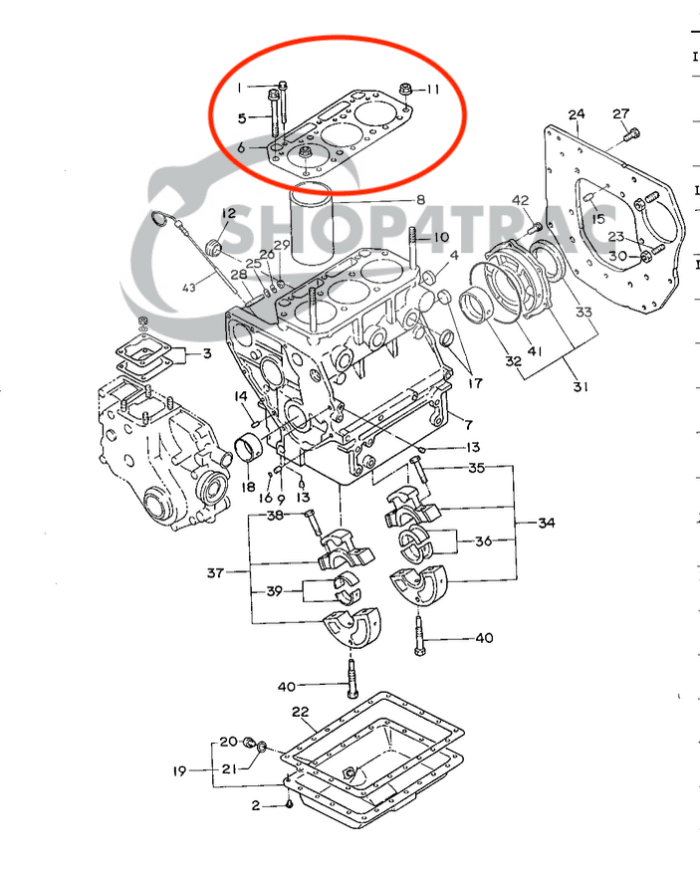 Guarnizione testa Yanmar YM1810 | 3T75H | YM220 - YM250D - immagine 2