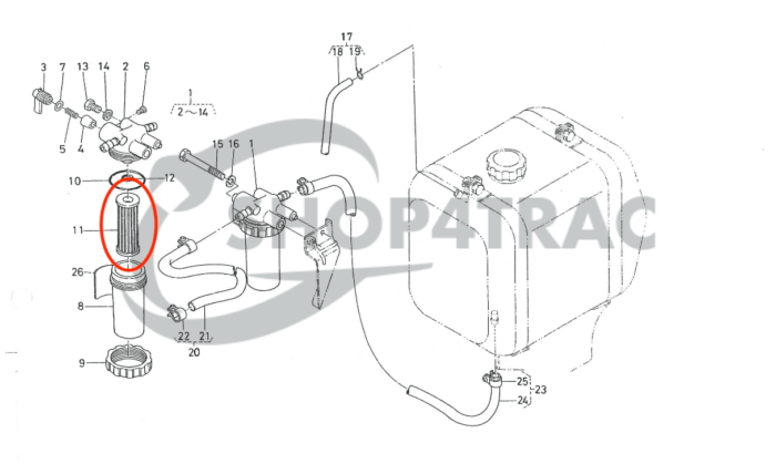 Filterset Kubota B6001 - B7001 | B7100 - B6100 | Zen-noh ZB6001 - ZB7001 - Afbeelding 3