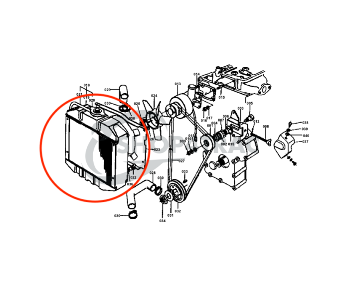 Radiateur Kubota B6000 | Zen-noh ZB6000 | B6000E – Image 2