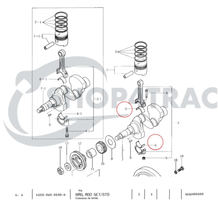 Drijfstanglager KE70 | Iseki TX1300 - Afbeelding 2