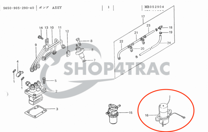 Brandstofopvoerpomp Iseki SIAL | LANDHOPE | Mitsubishi S3L - S4L | L2E - L3E - Afbeelding 5