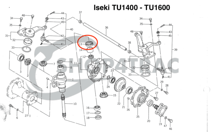 Vorderachs-Öldichtung | Wellendichtung | Knöchel Iseki TL1900 - TL2100 | TU1400 - TU1601 | TU1700 - TU2101 – Bild 9