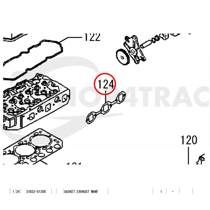 Uitlaatspruitstukpakking Mitsubishi S3L | S3L2 - Afbeelding 2