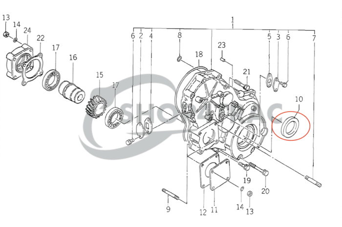Retén del cigüeñal delantero+trasero Iseki TS | TL | asistencia técnica | TU - Imagen 5