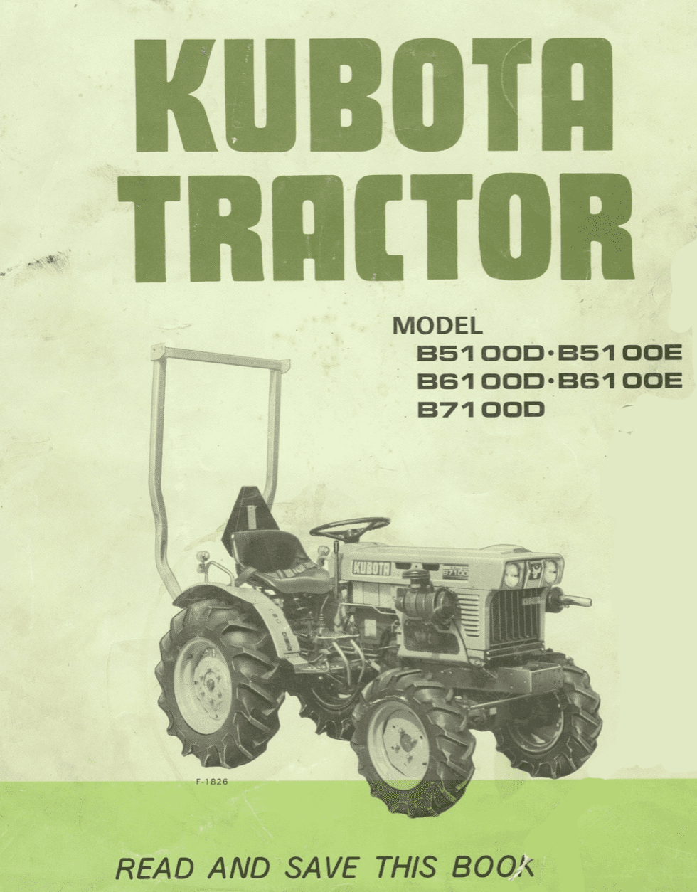 Gebruikershandleiding Kubota B5100 | B6100 | B7100 - Snel Parts