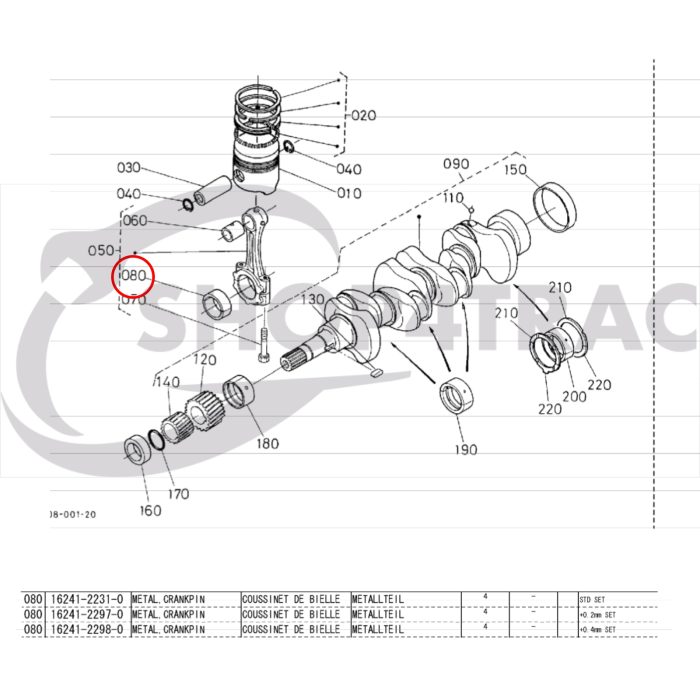 Drijfstanglager / lagerschaal Kubota D905 | D1105 | V1505 - Afbeelding 2