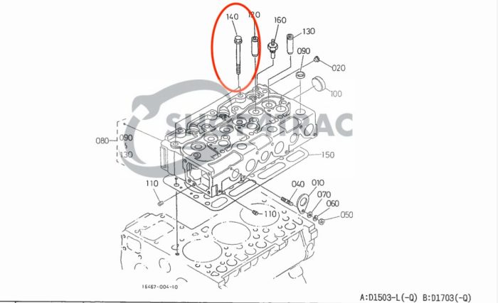 Perno de cabeza Kubota