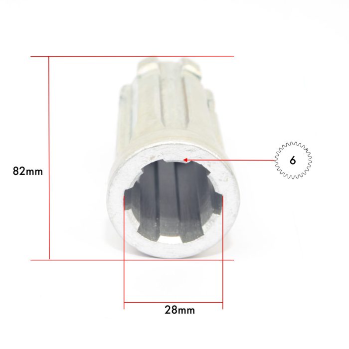 PTO aftakas verloopstuk | adapter 1” 1/8 (6 spline) naar 1” 3/8 (6 spline) - Afbeelding 2