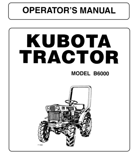 Manual del operador Kubota B6000