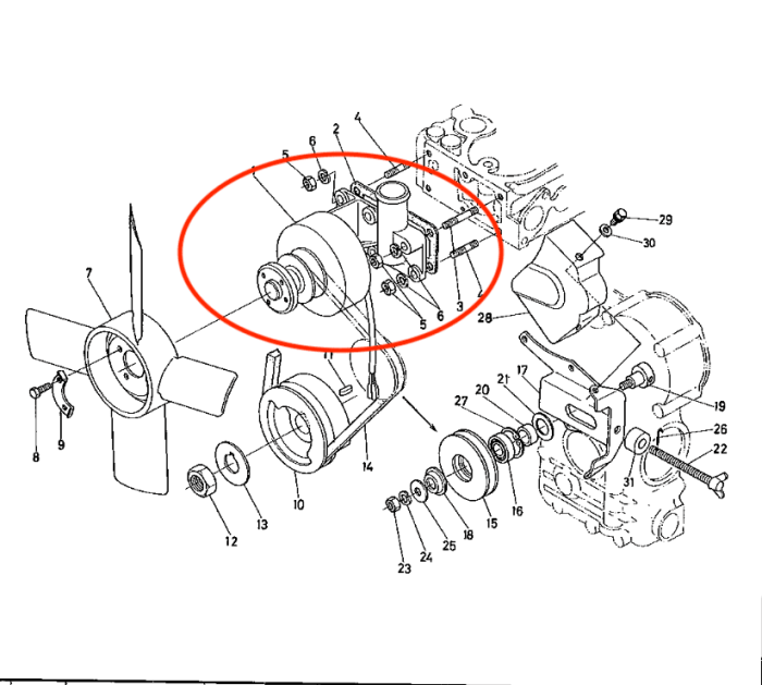 Alternador Kubota D650