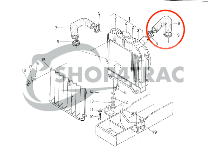 Górny wąż chłodnicy B7000/7001