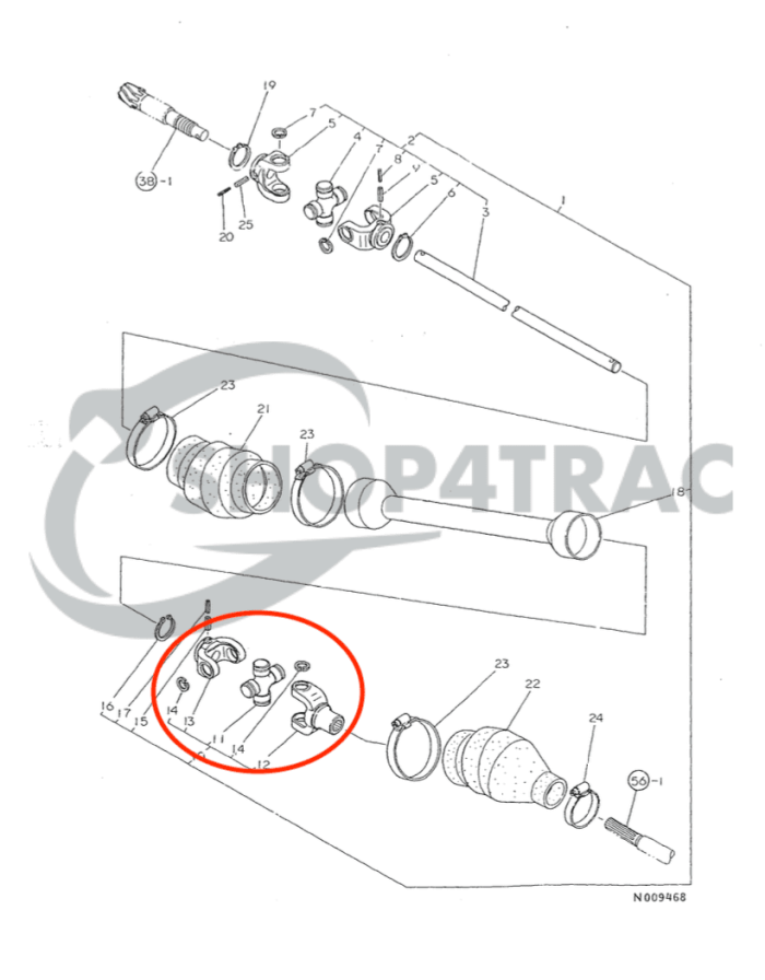 Wał kardana serii Yanmar F14