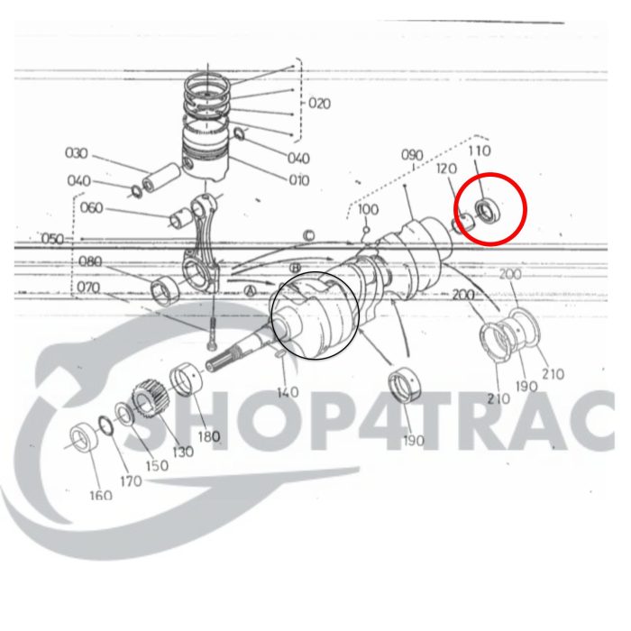 Uszczelniacz wału koła zamachowego Kubota B7001