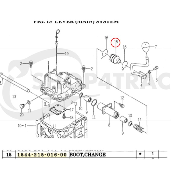 Tapa guardapolvo palanca de cambios Iseki TM316 - TM3200 | Serie TU | TU120 - TU257 - Imagen 3