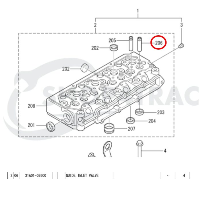 Klepgeleider Mitsubishi Inlaat S3L | S4L | S3L2 | S4L2 - Afbeelding 2
