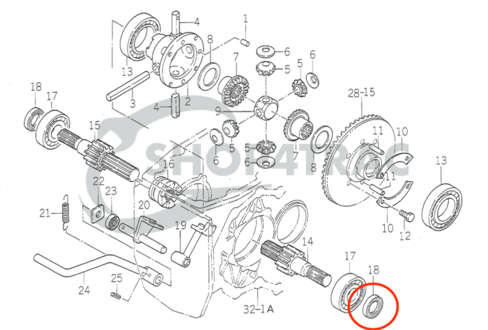 Keerring differentieel - PTO TE3210 - TE4270 | TU1700 - TU2101F | TX1000 - TX2160F | TC30458 | Yanmar vooras - Afbeelding 2