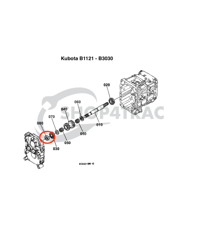 Keerring Iseki 4WD ingaande as | Kubota 4WD AS B1121 - B3030 keerring | TC20358 - Afbeelding 7