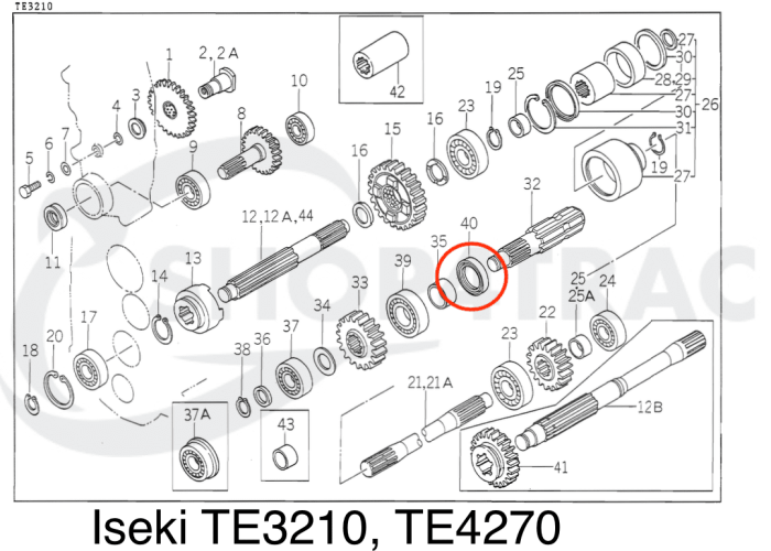 Keerring John deere Hydrostat | Iseki PTO keerring | Yanmar | TC35508 | Mitsubishi Krukas voor - Afbeelding 3