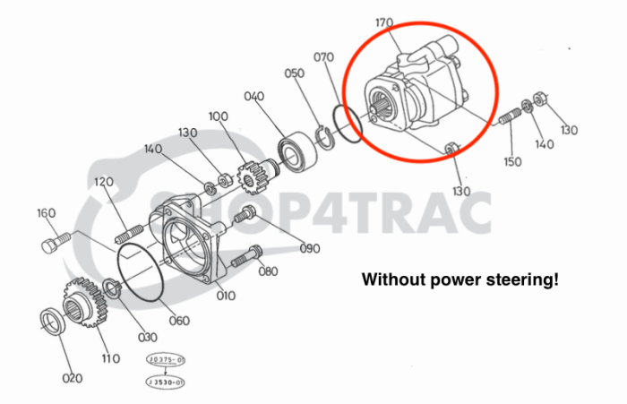 Hydrauliekpomp Kubota GL19 - GL338 | L3600 - L4610(dubbel met stuurbekrachtiging) - Afbeelding 8