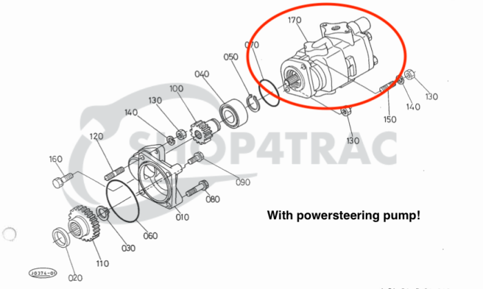 Hydrauliekpomp Kubota GL19 - GL338 | L3600 - L4610(dubbel met stuurbekrachtiging) - Afbeelding 2