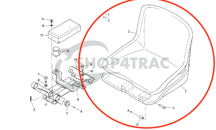 Stoel Kubota B1200 - B1702 | Zen-Noh ZB1200 - ZB1902 - Afbeelding 4