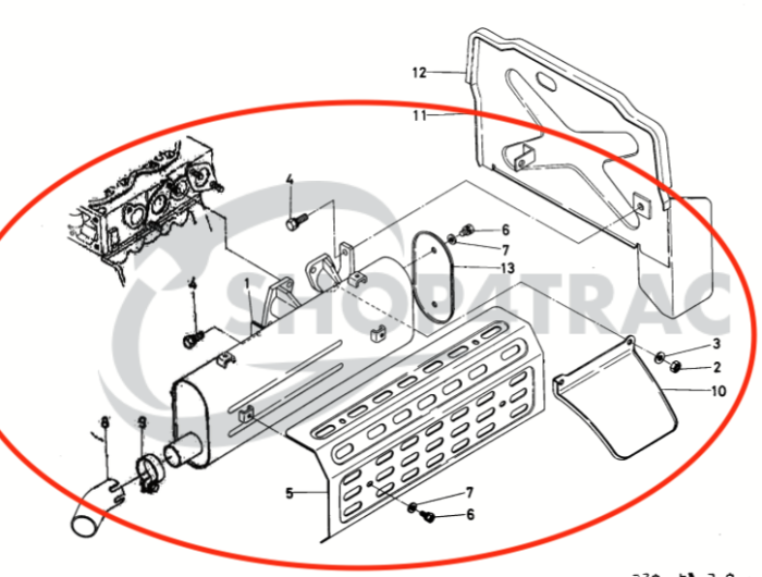 Uitlaatdemper Kubota B7000 | Zen-noh ZB7000 - Afbeelding 2