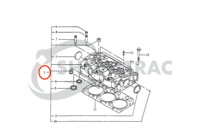 Cilinderkop Iseki E3CD | E3CD-T | E3CE | compleet + koppakking + gloeibougie - Afbeelding 5