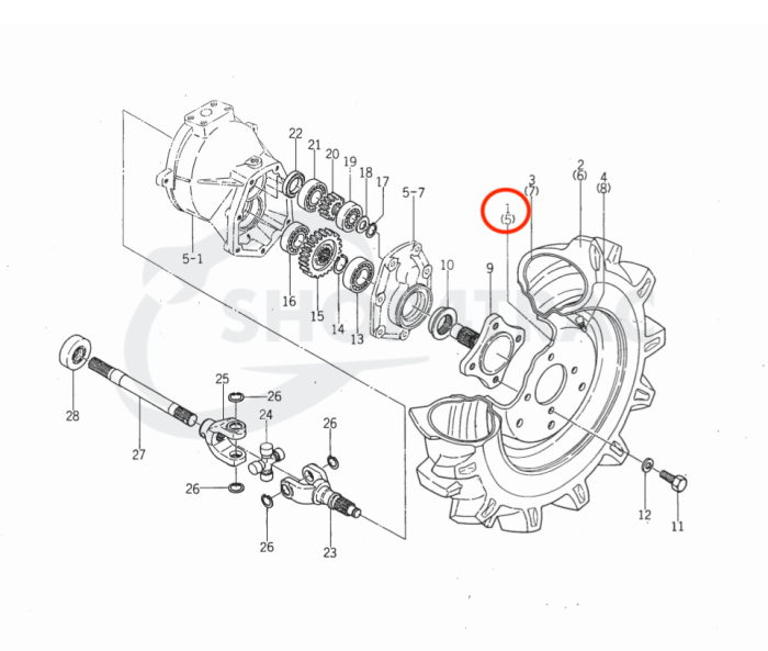 Ruota | cerchio Iseki TX1000 - TX1510 | TX2140 - TX2160 | TX145 - TX155F | Bolens G152 - G174 - immagine 4
