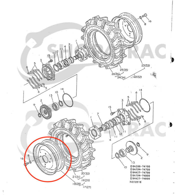 Wiel | velg Yanmar F13D - F16D | FX14D - FX16D - Afbeelding 3