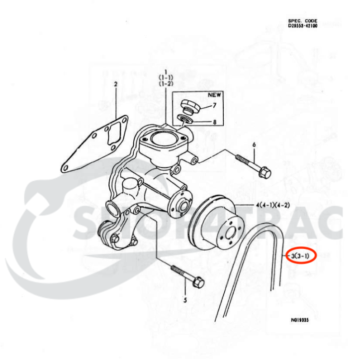 V-snaar Yanmar F215 - FX305 | YM1600 - YM3810 - Afbeelding 3