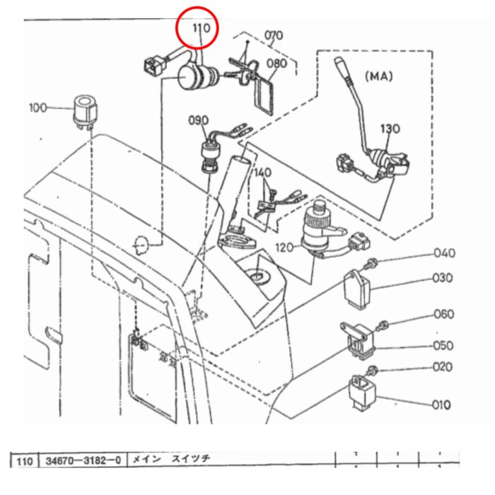 Contactslot Kubota GL19 -GL321 | L2900 - L6060  | Hinomoto NX - Afbeelding 2