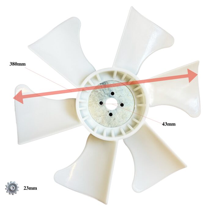 Fan | Cooling Fan Kubota D1105 | V1305 | V1505 | 380mm | 6 Blades - Image 3