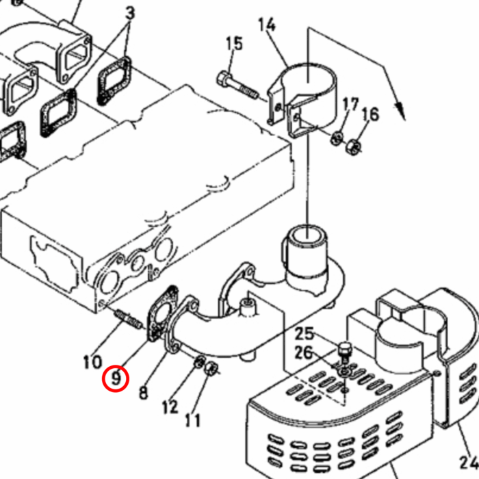 Auspuffdichtung Kubota D750 | B1200 – B7001 | Zen-noh – Bild 2