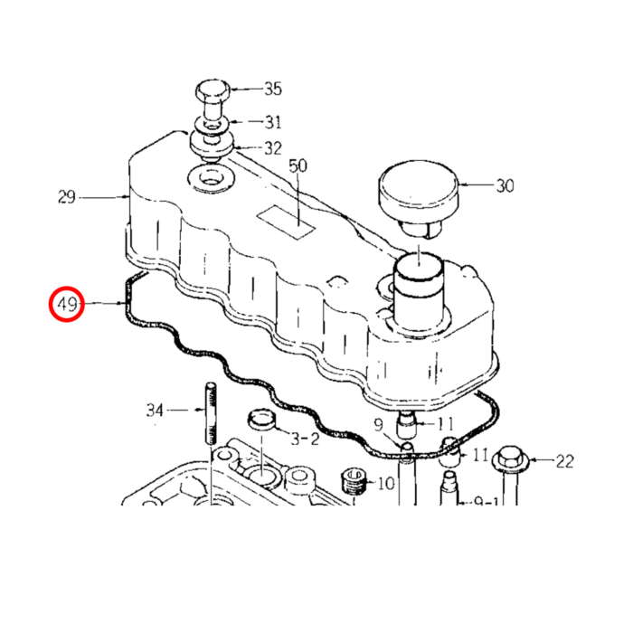 Guarnizione coperchio valvola Iseki | O-ring 3AD1 | E3AD1 - immagine 2
