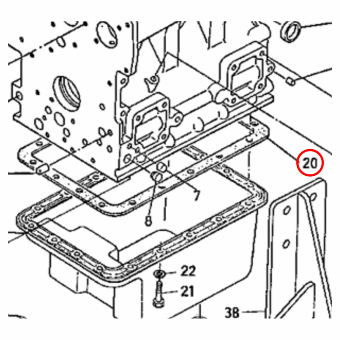 Carterpan pakking Kubota D750 | B1200 – B7001 | Zen-noh - Afbeelding 2