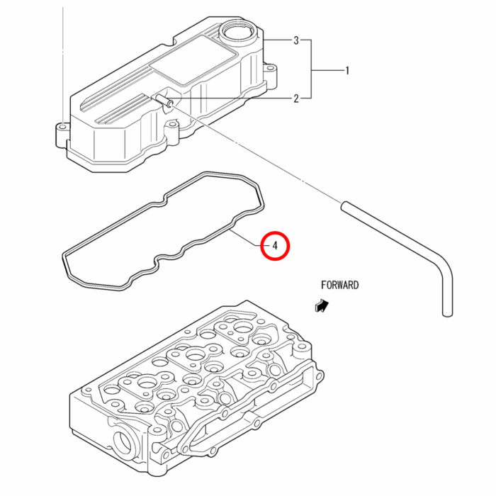 Guarnizione coperchio valvola S3L | S3L2 | Mahindra | Caterpillar | Pel-job | Weidemann - immagine 2
